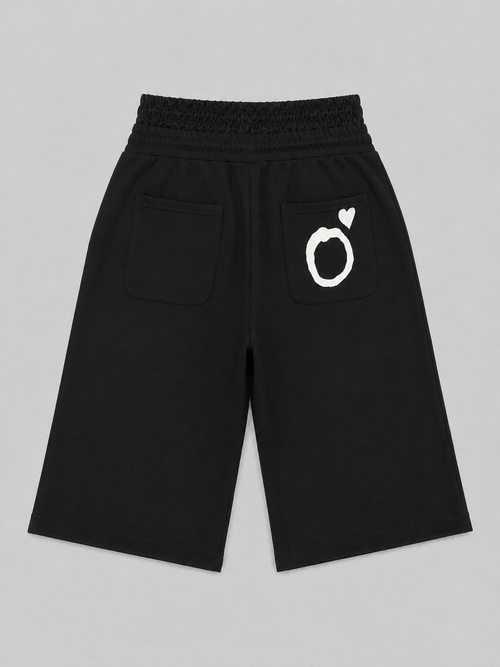 DOUBLE WAISTED SHORTS BLACK