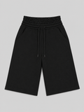 DOUBLE WAISTED SHORTS BLACK