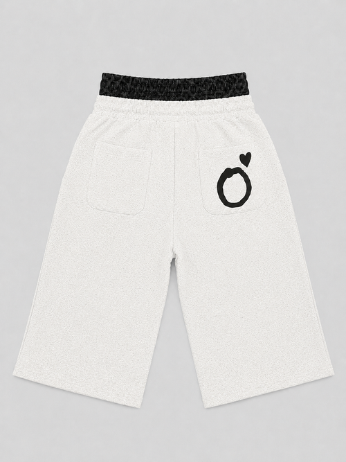 DOUBLE WAISTED SHORTS WHITE