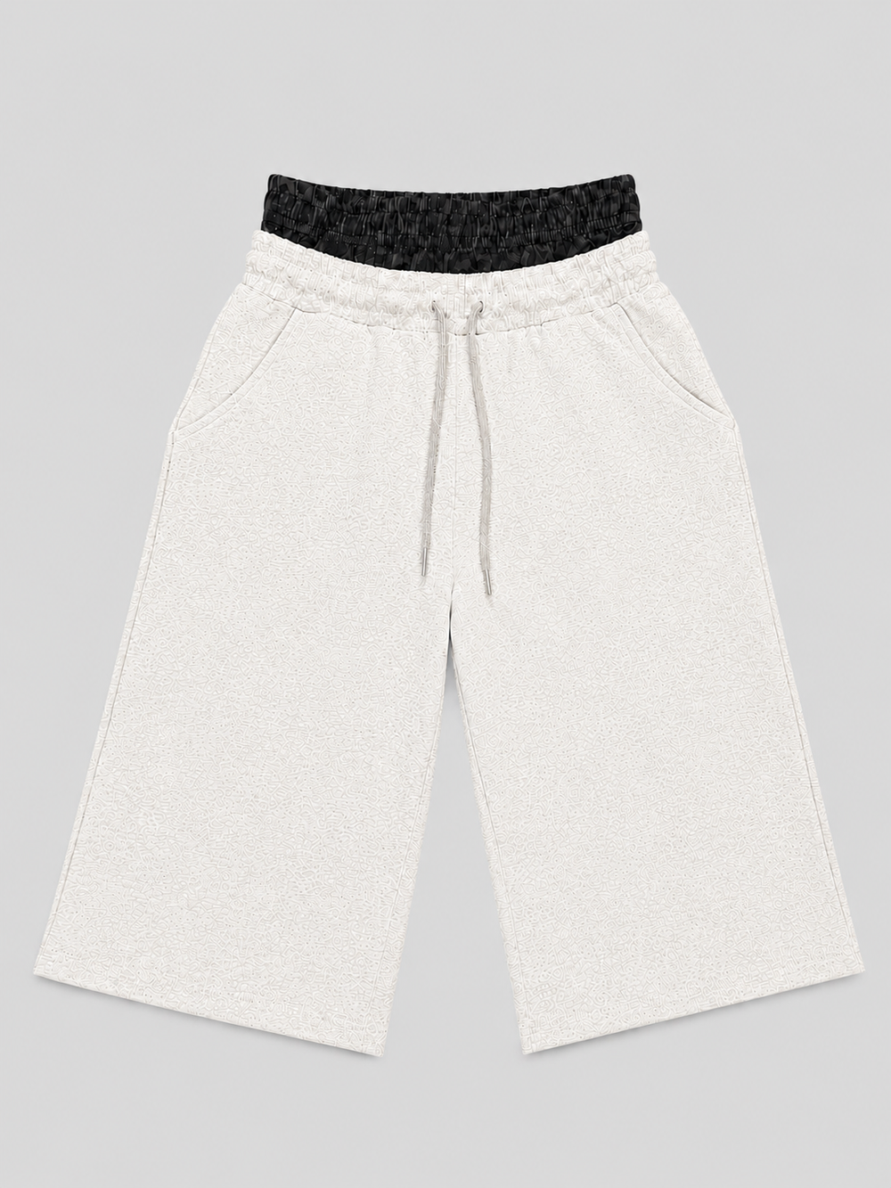 DOUBLE WAISTED SHORTS WHITE