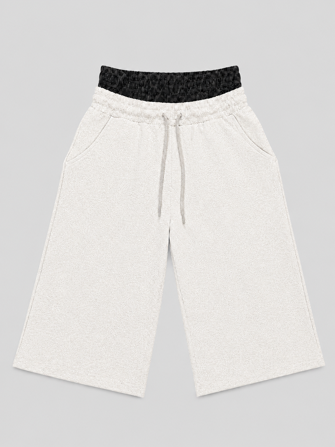 DOUBLE WAISTED SHORTS WHITE